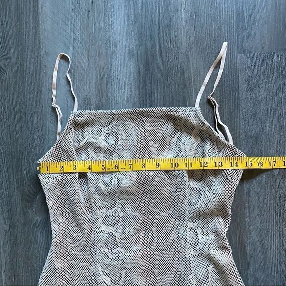 Urban Outfitters Bodycon Mini Dress Snakeskin Print Mesh Open Back - Picture 10 of 12